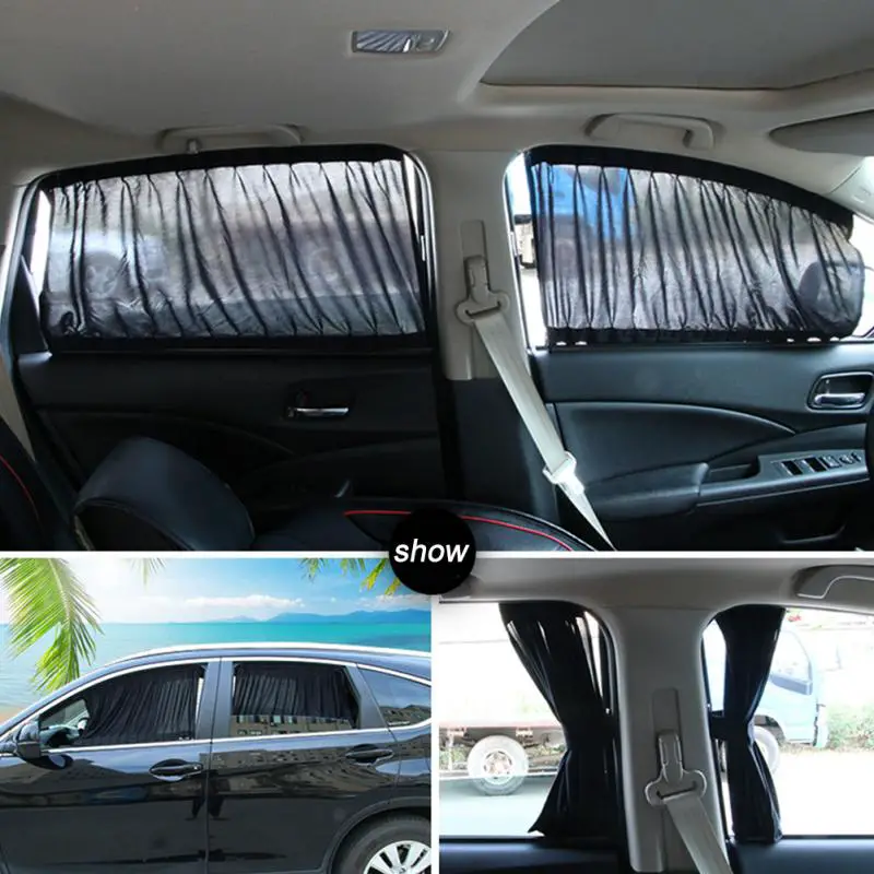 2 Pcs/Set Car Window Cover Sun Shade Sided Auto Curtain Anti UV Drape ...