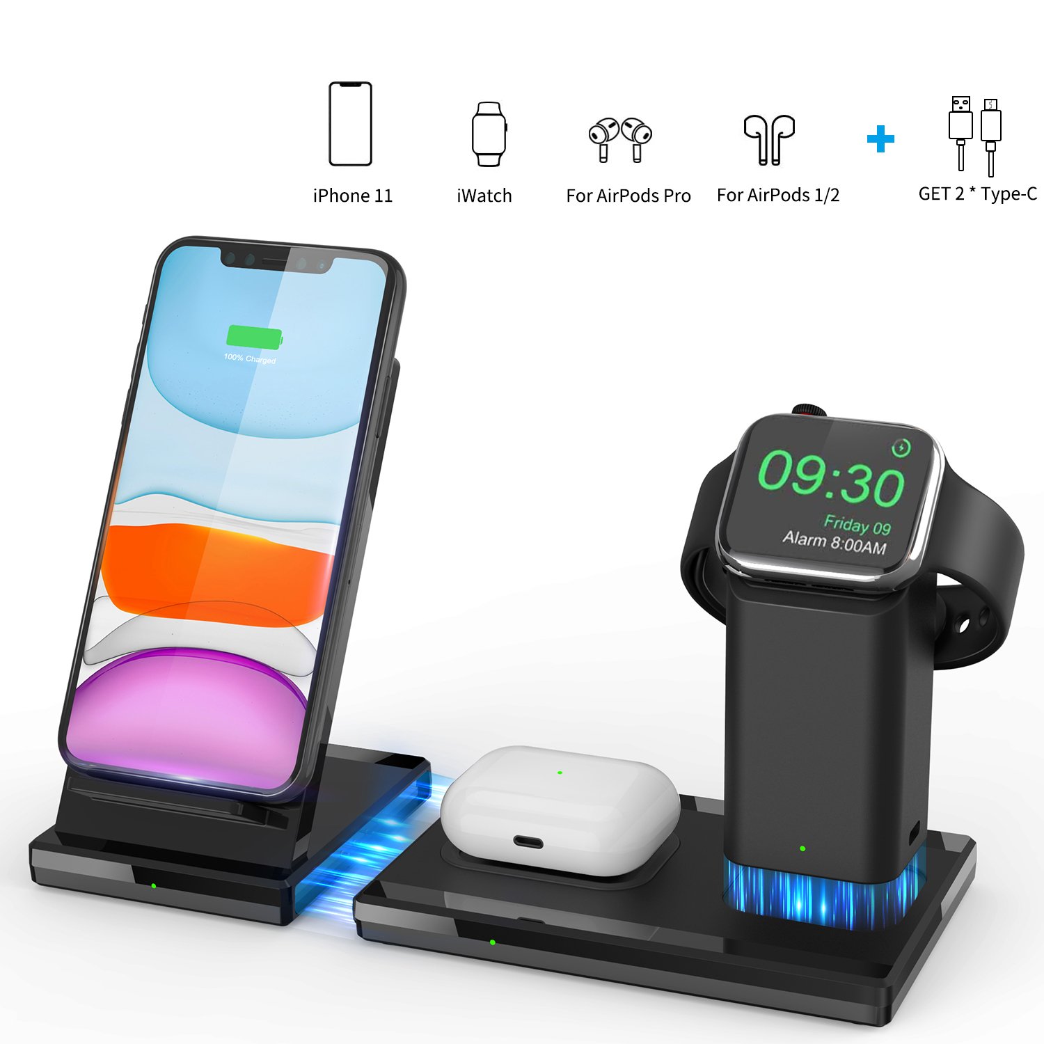 3 IN 1 USB Charging Station for Multiple Devices, Fast ...