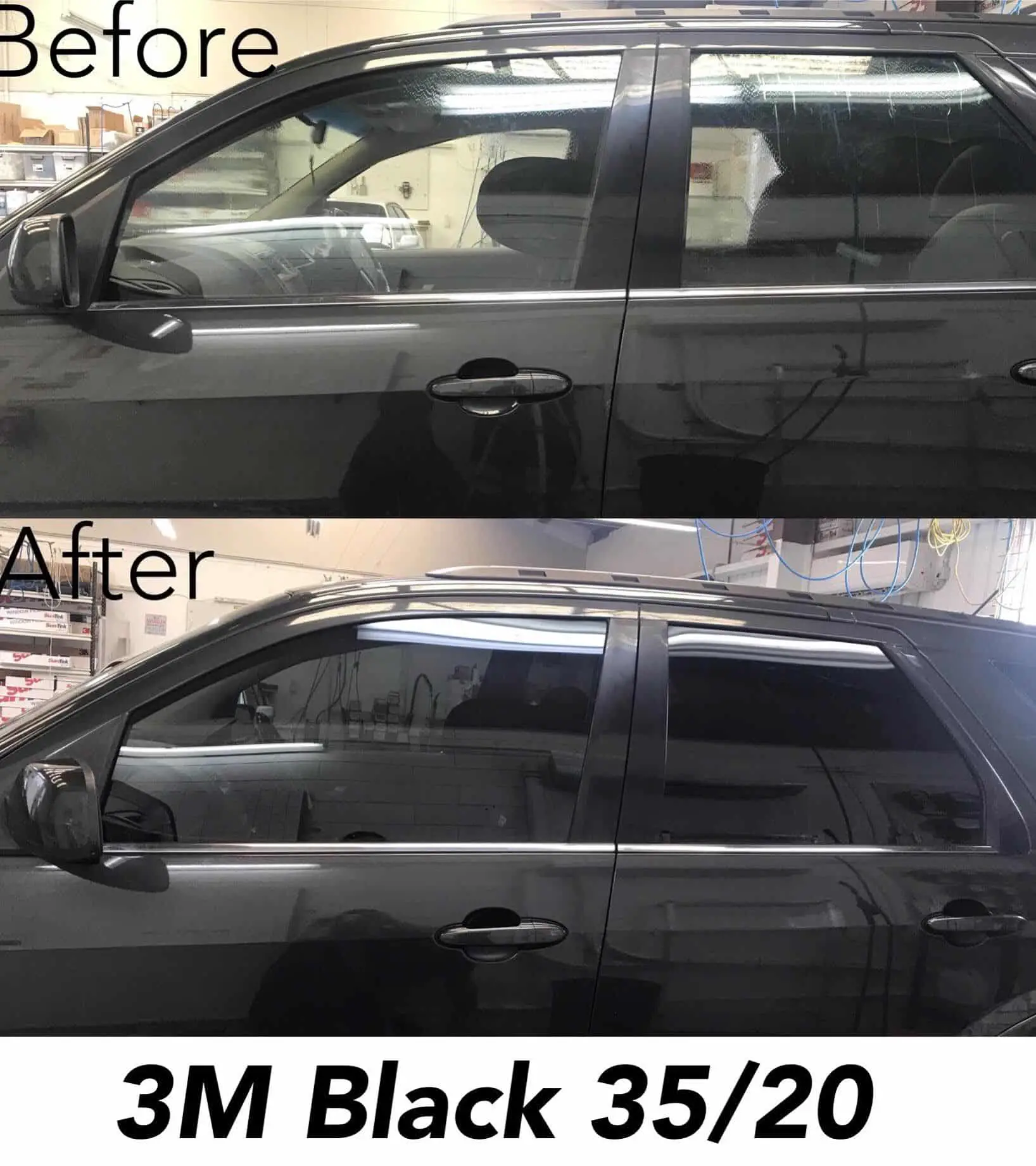 3M Black window tint 35/20 before and after photos Ford Territory ...