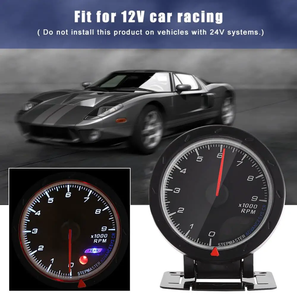 Aliexpress.com : Buy Car RPM Tachometer 12V 9000 RPM Shift Tachometer ...