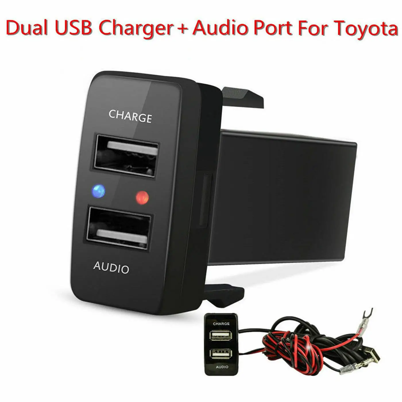Car Dual USB Charger Audio Port for Toyota FJ Cruiser Highlander Tacoma ...
