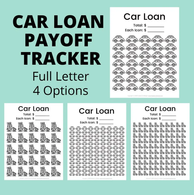 Car Loan Payoff Tracker Printable Car Loan Payoff Payoff