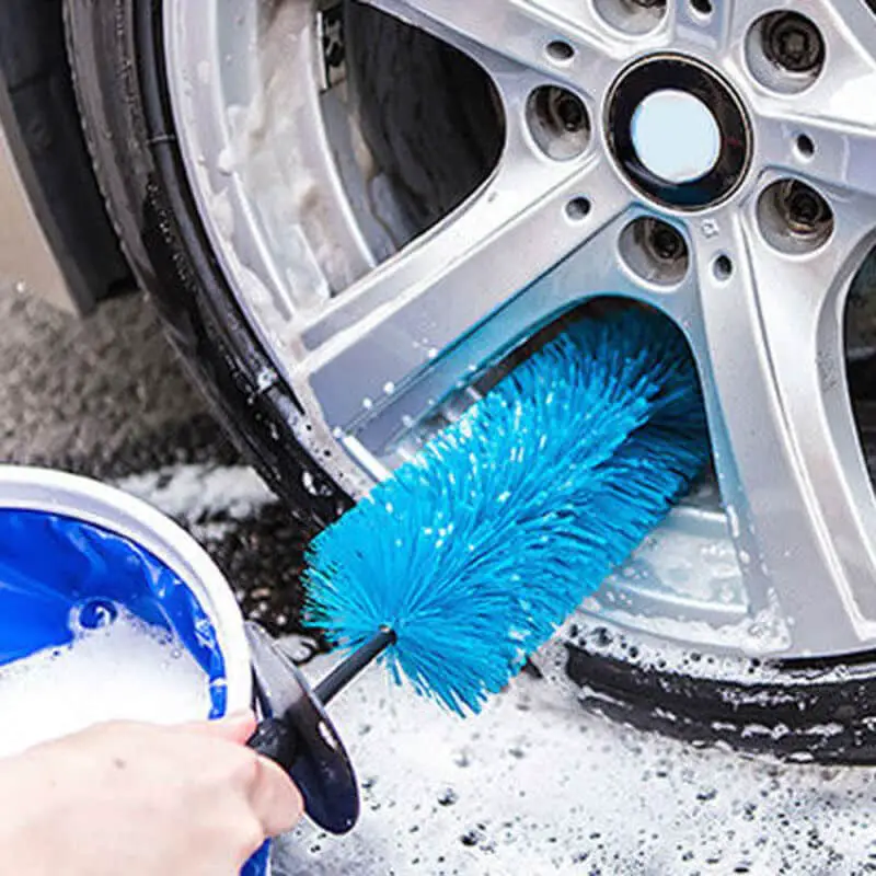 Car Wheel Tire Rim Scrub Brush Washing Cleaner Vehicle Cleaning Tool WX ...