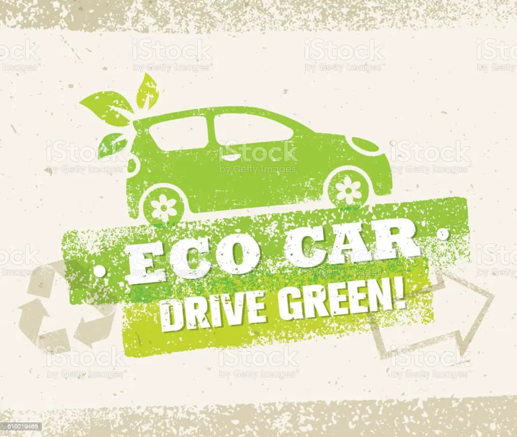 Eco Car Creative Vector Nature Friendly Vehicle Illustration Concept ...