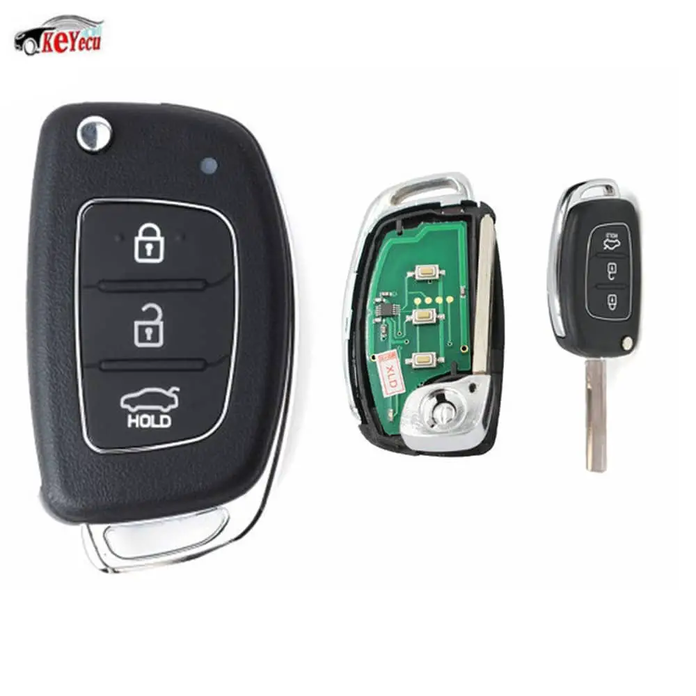 KEYECU Replacement New Flip Remote Car Key Fob 3 Button 433MHz ID46 ...