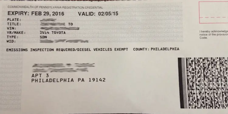Pennsylvania Vehicle Registration