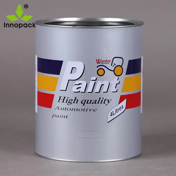 Printed Round Small 1 Liter Car Paint Tin Can