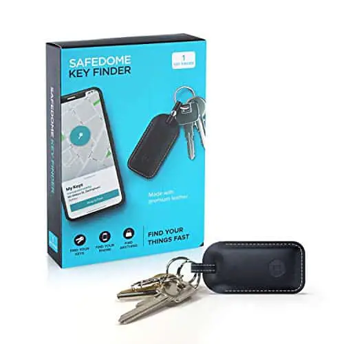Safedome Smart Key Locator with Bluetooth Tracker, Premium Leather Fob ...
